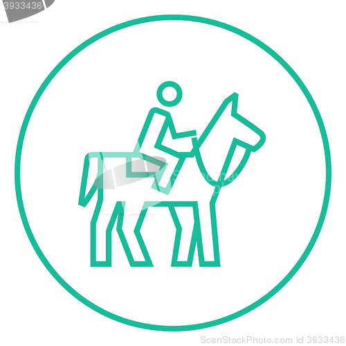 Image of Horse riding line icon.