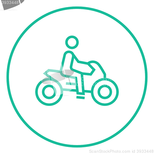 Image of Man riding motorcycle line icon.