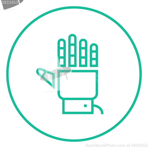 Image of Robot hand line icon.