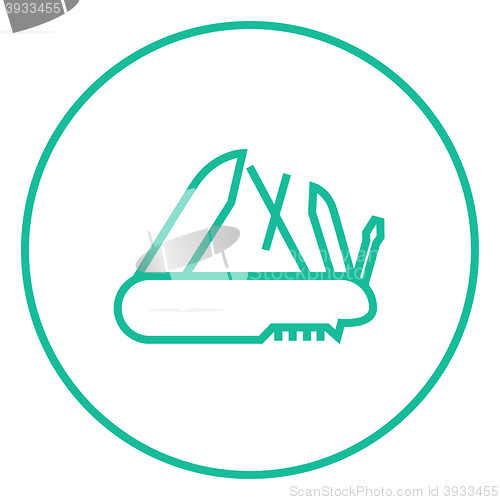 Image of Multipurpose knife line icon.