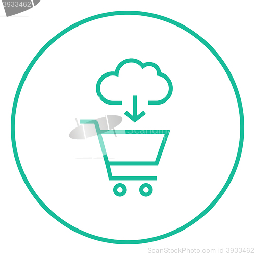 Image of Online shopping line icon.