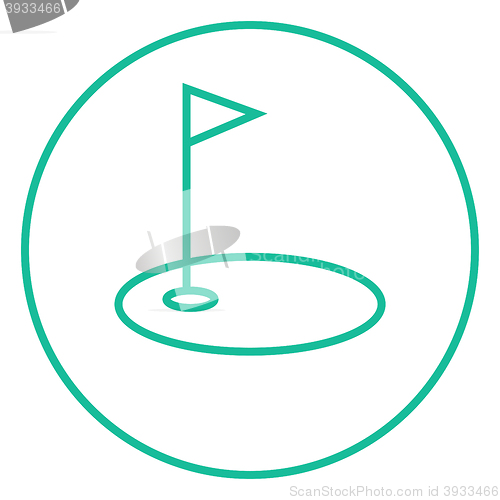 Image of Golf hole with flag line icon.