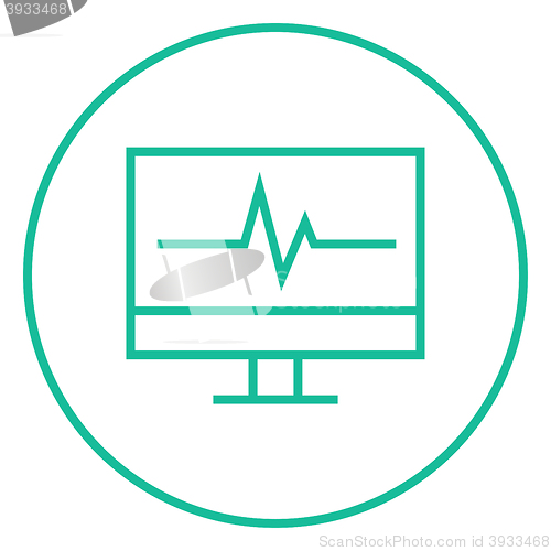 Image of Heart beat monitor line icon.