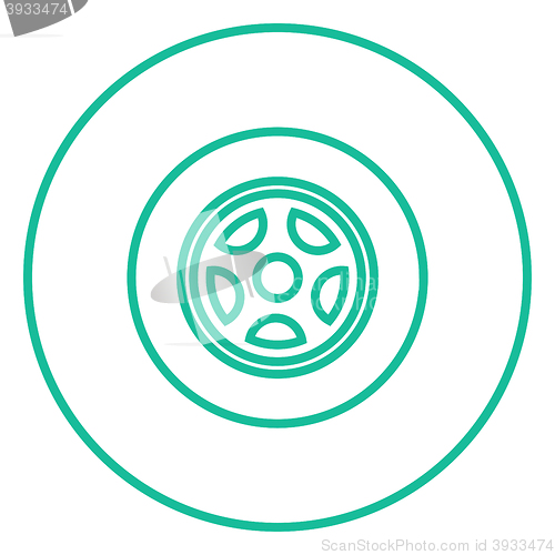 Image of Car wheel line icon.