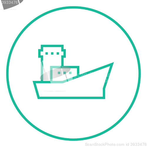 Image of Cargo container ship line icon.