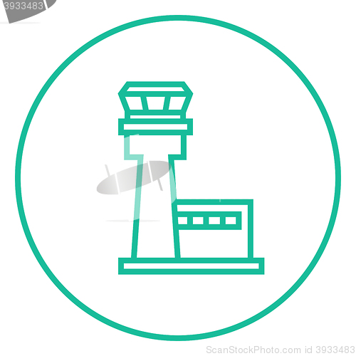 Image of Flight control tower line icon.