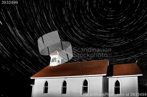 Image of Church Night Shot Black and White