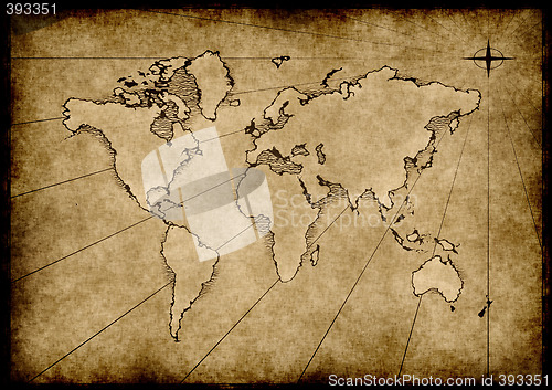 Image of old grungy world map