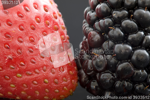 Image of Strawberry and Blackberry Close