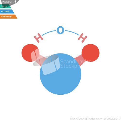 Image of Flat design icon of chemical molecule water