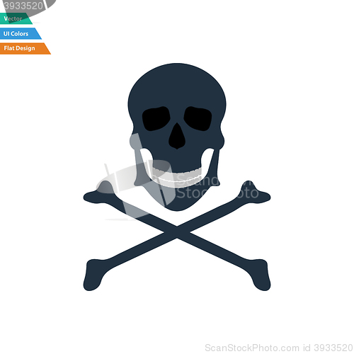 Image of Flat design icon of poison from skill and bones