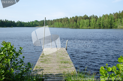 Image of Old wooden bath pier