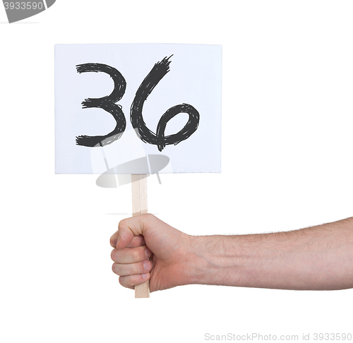 Image of Sign with a number, 36