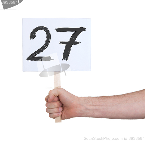 Image of Sign with a number, 27