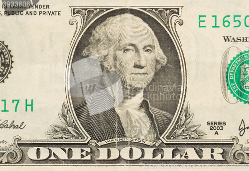 Image of US one Dollar bill, close up 