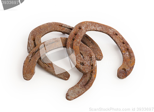 Image of Old rusty horseshoes