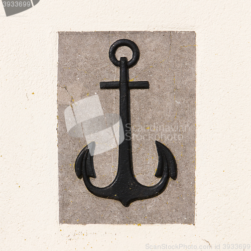 Image of Stone anchor on wall background