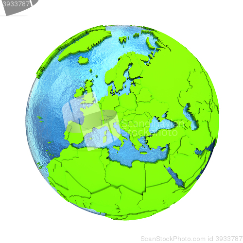 Image of Europe on green Earth