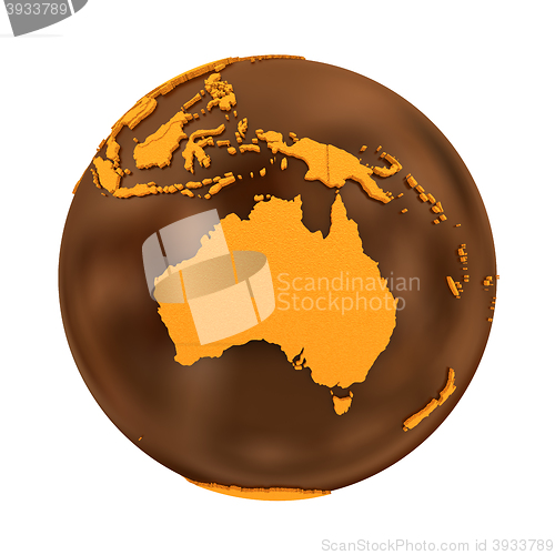 Image of Australia on chocolate Earth