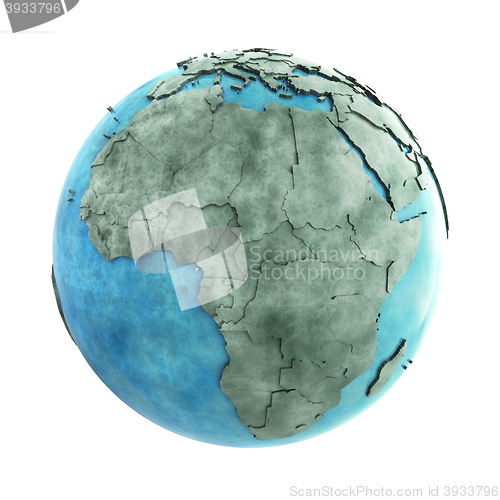 Image of Africa on marble planet Earth