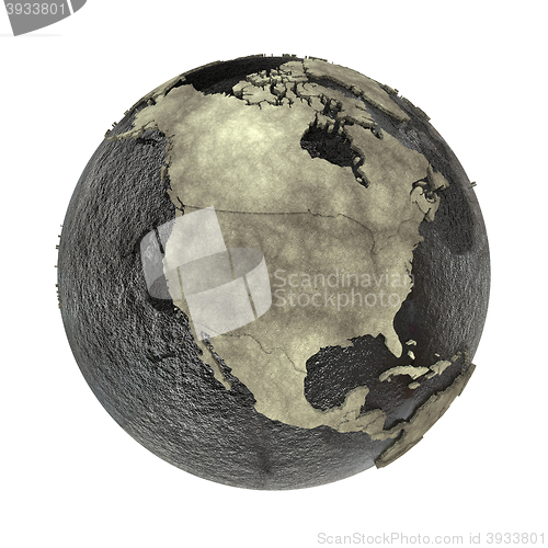 Image of North America on Earth of oil