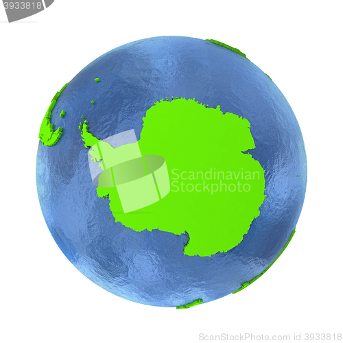 Image of Antarctica on green Earth