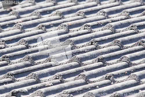 Image of Background perspective of grey roof tiles