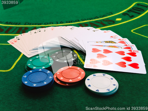 Image of Chips and Playing Cards