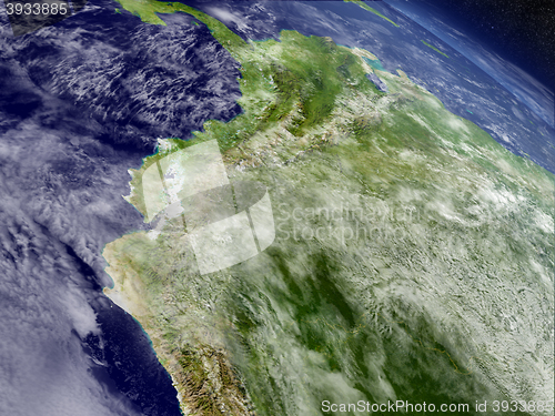 Image of Ecuador from space