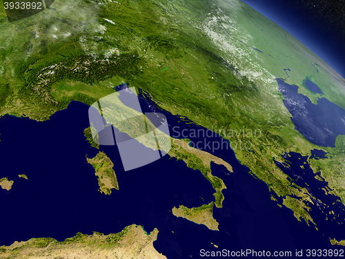 Image of Italy from space