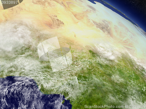 Image of Niger and Nigeria from space