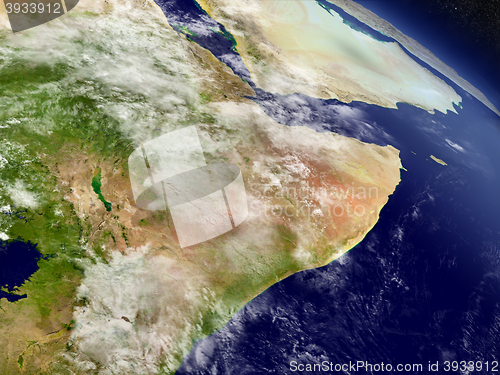 Image of Somalia and Ethiopia from space