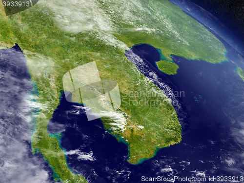 Image of Laos and Cambodia from space