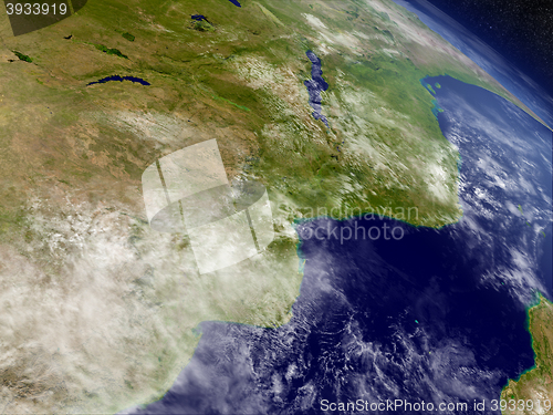 Image of Mozambique and Zimbabwe from space