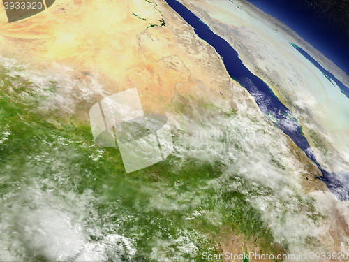 Image of Sudan and South Sudan from space