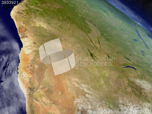 Image of Namibia and Botswana from space