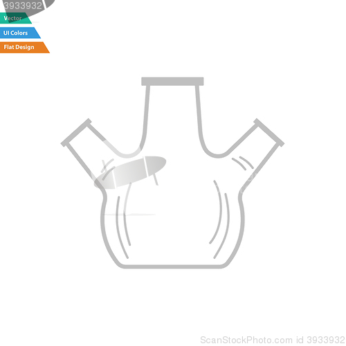 Image of Flat design icon of chemistry round bottom flask