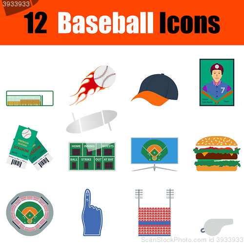 Image of Baseball icon set