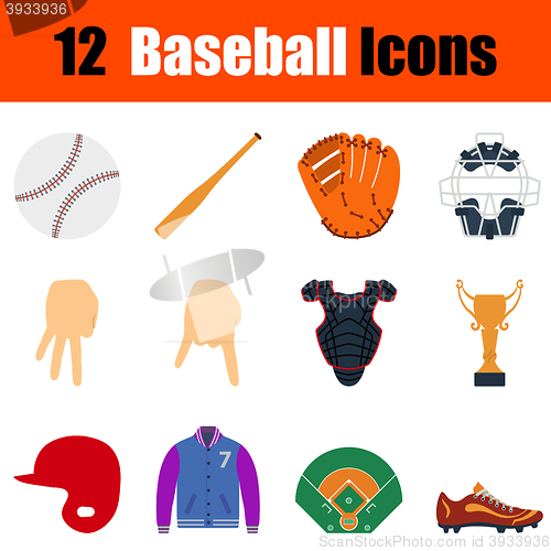 Image of Baseball icon set