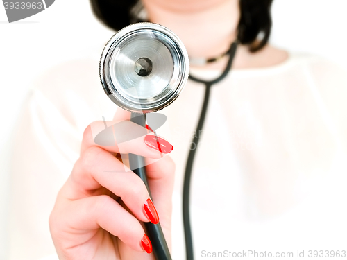 Image of Hand of Nurse with Stethoscope