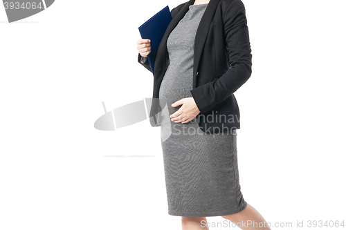 Image of Pregnant woman with folder