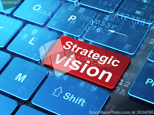 Image of Business concept: Strategic Vision on computer keyboard background