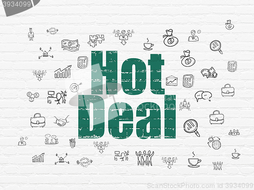 Image of Finance concept: Hot Deal on wall background