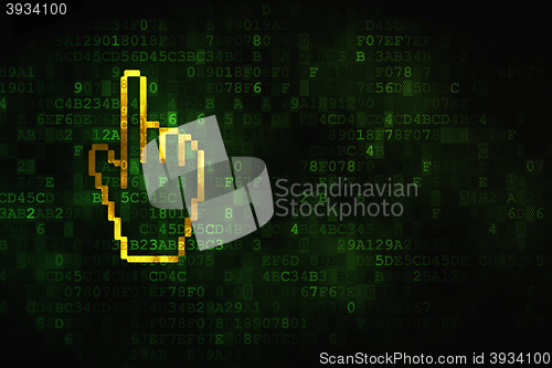 Image of Web design concept: Mouse Cursor on digital background