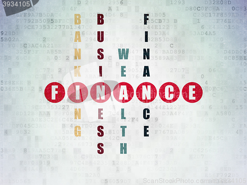 Image of Currency concept: Finance in Crossword Puzzle