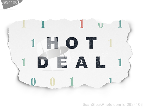 Image of Business concept: Hot Deal on Torn Paper background