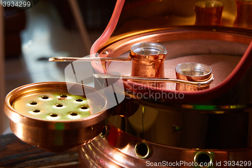 Image of Two cute pots to prepare Turkish coffee