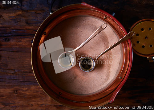 Image of Two cute pots to prepare Turkish coffee