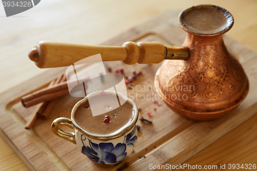 Image of cup of turkish coffee on the table