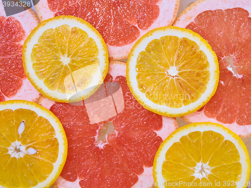 Image of Orange and grapefruit rings background